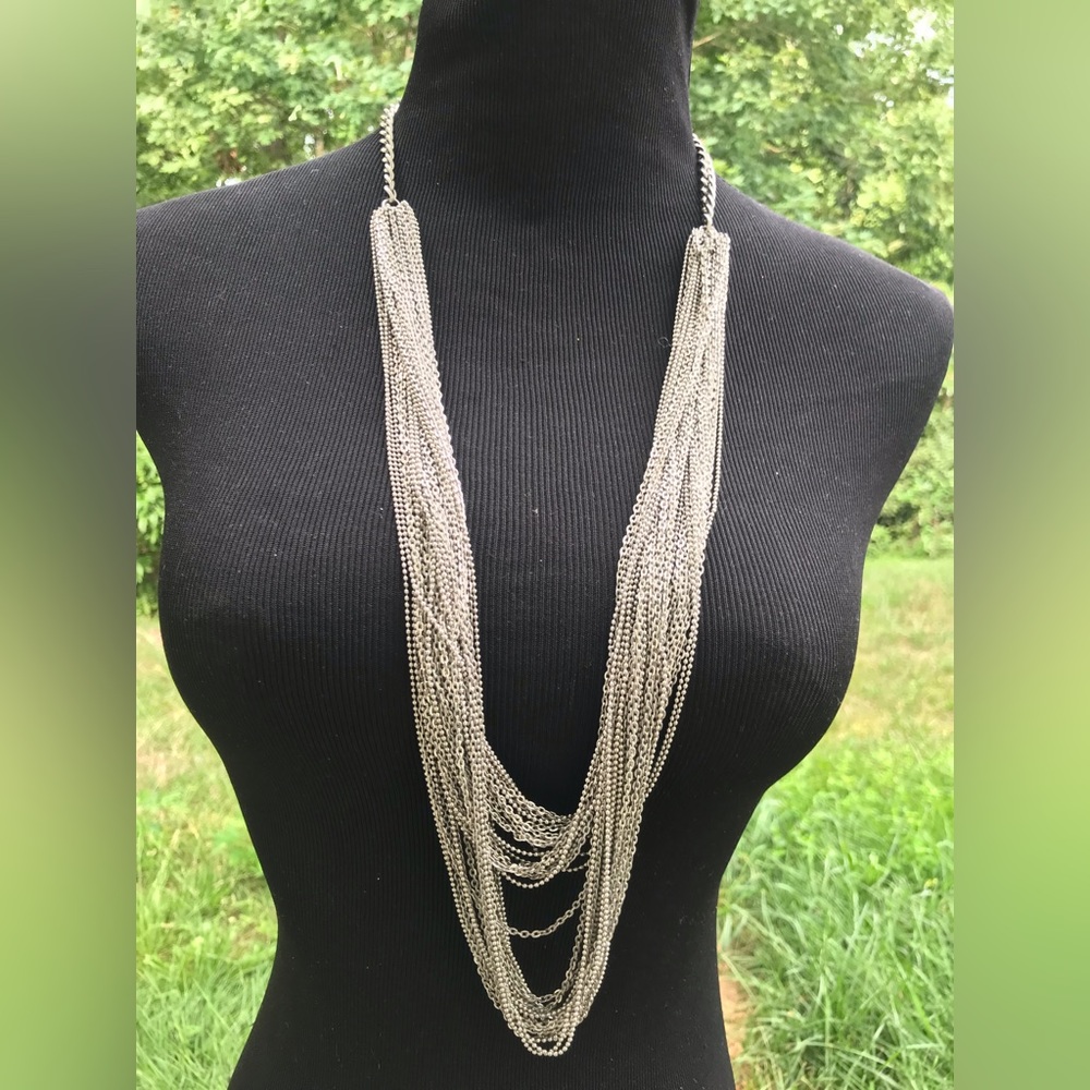 Silver Tone Statement Necklace